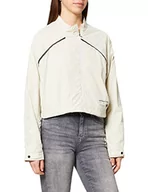 Kurtki damskie - Superdry Damska kurtka Run Cropped Weatherproof, Soft Grey, L - miniaturka - grafika 1