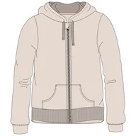 Bluzki damskie - Bluza damska z kapturem BASIC beżowa L - miniaturka - grafika 1