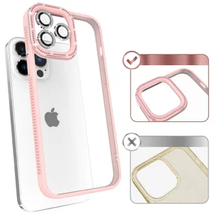 Kingxbar Sparkle Series etui iPhone 13 Pro z kryształami obudowa pokrowiec na tył plecki różowy - Etui i futerały do telefonów - miniaturka - grafika 8