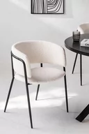 Krzesła - Krzesło białe teddy czarna podstawa Delta - miniaturka - grafika 1