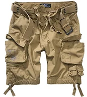 Spodenki damskie - Brandit Savage Gladiator Ripstop męskie spodenki cargo z 9 kieszeniami w zestawie pasek | spodnie cargo krótkie spodnie bermudy lato męskie szorty wojskowe męskie spodnie 6 kolorów, beżowy, S - miniaturka - grafika 1