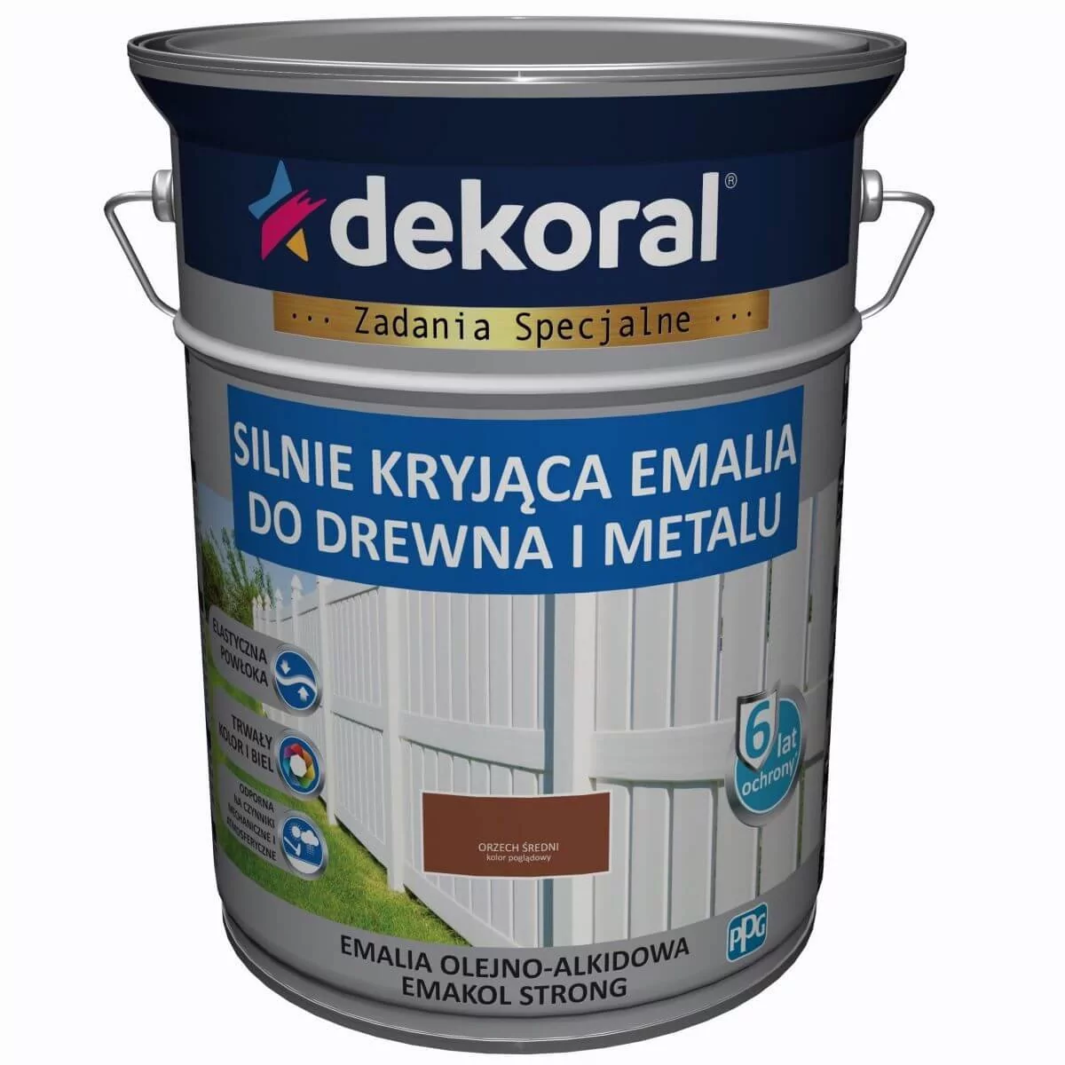 Dekoral Emalia Ftalowa  Emakol Strong Orzech Średni Pojemność 5 L