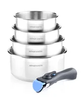 Zestawy garnków i patelni - Naczynia Kuchenne 5 Sztuk Z Kutego Aluminium – Garnki Indukcyjne Arthur Martin - miniaturka - grafika 1