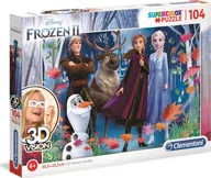 Puzzle - Clementoni Puzzle 104 elementów 3D Vision Frozen 2 - miniaturka - grafika 1