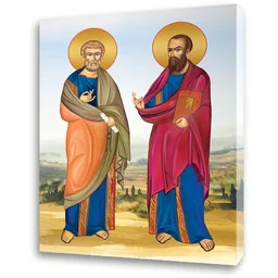 Obraz religijny na płótnie Święty Piotr i Paweł - Ikony i obrazy sakralne - miniaturka - grafika 1