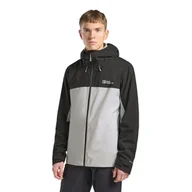 Kurtki męskie - Męska kurtka przeciwdeszczowa Jack Wolfskin WEILTAL 2L JKT M Cool Grey - XXL - miniaturka - grafika 1