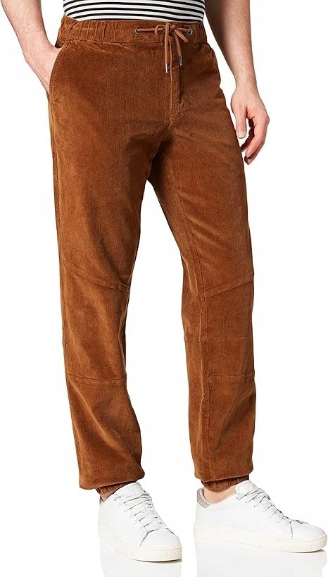 S OLIVER CASUAL BRĄZOWE SPODNIE Z BAWEŁNY ZE SZNUROWANIEM 38/38 7CA