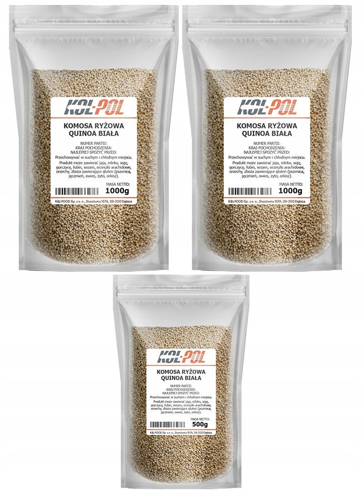 KOMOSA RYŻOWA QUINOA 2,5kg Biała naturalna bogata w białko jakość Kol-Pol