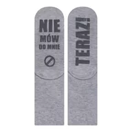 Skarpetki damskie - Skarpetki damskie szare SOXO z napisami zabawne prezent - 35–40 - miniaturka - grafika 1