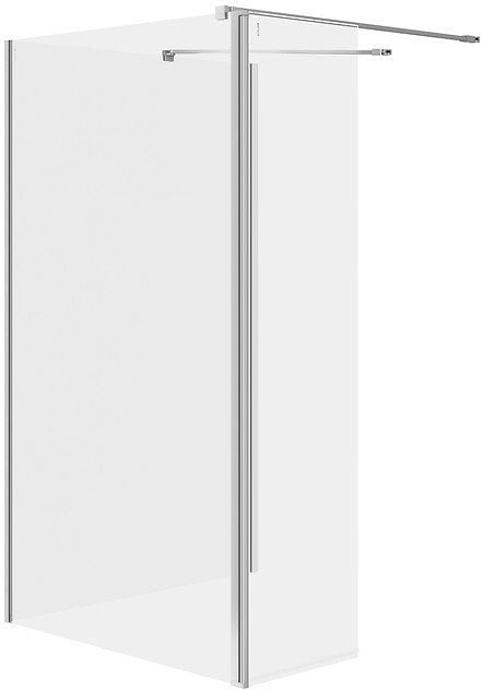 Cersanit kabiny walk-in SET B800: Kabina walk-in MILLE z ruchomą ścianką chrom 90x100x30x200 S601-187