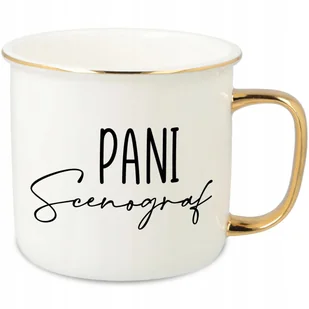 KUBEK UCHO RANT ZŁOTY PORCELANOWY RETRO 280ML PREZENT DLA SCENOGRAF WZORY - Kubki - miniaturka - grafika 1