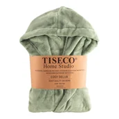 Szlafroki dla dzieci - Zielony szlafrok dziecięcy z mikropluszu w rozmiarze 122-128 Delux – Tiseco Home Studio - miniaturka - grafika 1