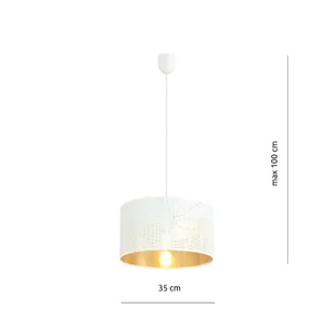 Emibig ASTON 1 WHITE/GOLD 1147/1 lampa wisząca regulowana abażur dużo światła 1147/1 - Lampy sufitowe - miniaturka - grafika 6