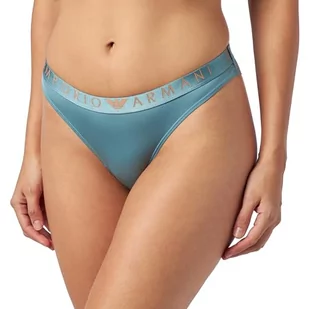 Emporio Armani Damskie figi brazylijskie Iconic z mikrofibry, Arctic, L - Majtki damskie - miniaturka - grafika 1