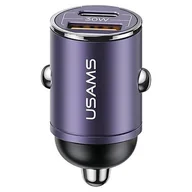 Ładowarki samochodowe - USAMS 1xUSB+1xUSB-C C38 30W PD Fast Charge (fioletowy) - miniaturka - grafika 1
