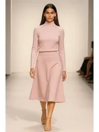 Koszule damskie - Bluzka pudrowy róż YY500107 - miniaturka - grafika 1