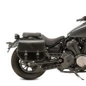 Akcesoria motocyklowe - Sakwa Boczna Prawa CustomAcces Sant Louis z Metalową Płytą i Uchwytem Czarna - miniaturka - grafika 1