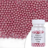 Dodatki do ciast w proszku - Posypka cukrowa PEREŁKI BŁYSZCZĄCE RÓŻOWE ⌀ 5 mm Sweet Decor, 40 g - miniaturka - grafika 1