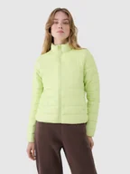 Kurtki damskie - 4F Kurtka puchowa z wypełnieniem syntetycznym damska - zielona XS - miniaturka - grafika 1