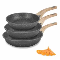 Zestawy garnków i patelni - Zestaw 3 patelni granitowych Konighoffer Fegato 20/24/28 cm i 5 miarek kuchennych - miniaturka - grafika 1