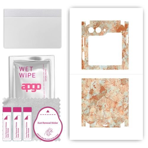 folia naklejka skórka strukturalna na TYŁ+BOKI do Samsung Galaxy Z Flip5 Retro - Kamień Piaskowiec - apgo SKINS