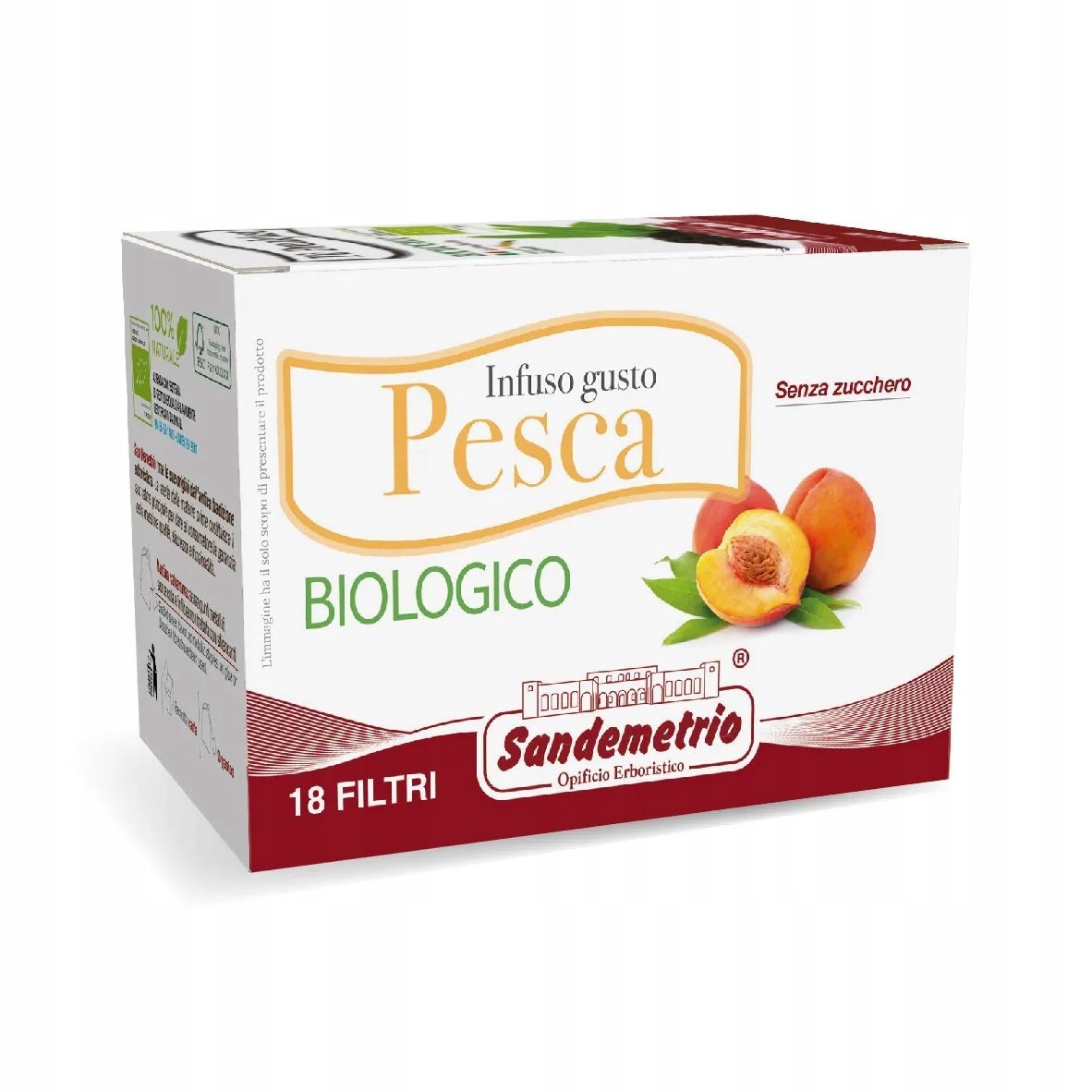 18 saszetek herbaty Sandemetrio brzoskwiniowa
