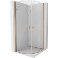 Kabiny prysznicowe - Mexen Mist kabina prysznicowa półokrągła uchylna 90 x 90 cm, transparent, miedź szczotkowana - 8A31-090-090-65-00 - miniaturka - grafika 1