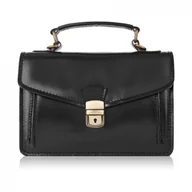 Plecaki - Klasyczna Skórzana Torebka Damska Czarna Paolo Peruzzi N07-Bl - miniaturka - grafika 1