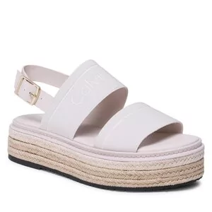 Espadryle damskie - Espadryle Calvin Klein Flatform Wedge HW0HW01497 Crystal Grey ABH - grafika 1