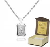 Łańcuszki - 925 Srebrny łańcuszek medalik DEDYKACJA 50 cm S1M3 - miniaturka - grafika 1