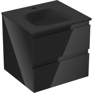 Mexen Orio szafka łazienkowa 50 cm z umywalką Vela, 2 szuflady, czarna połysk/czarna mat - 91A10-05047-2-BFF70-W23M71 - Szafki łazienkowe - miniaturka - grafika 1
