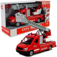 Samochody i pojazdy dla dzieci - Straż pożarna z drabiną samochód Z NAPĘDEM Dźwięki Światła Syrena - miniaturka - grafika 1