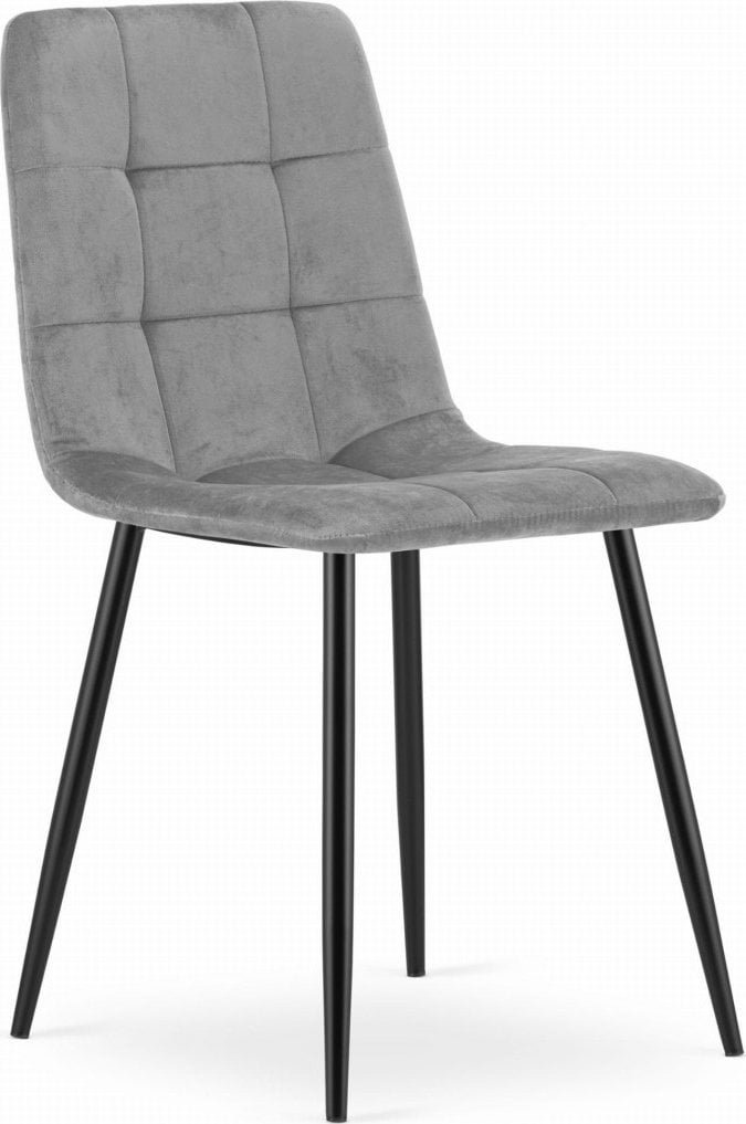Krzesło KARA - jasny szary aksamit / nogi czarne x 1