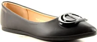 Baleriny - Damskie Baleriny Buty Na Płaskim Obcasie Vinceza 2230 Czarne - miniaturka - grafika 1
