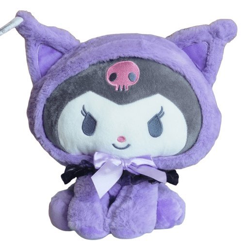 Maskotka pluszak siedząca Kuromi Sanrio w ubranku 30 cm