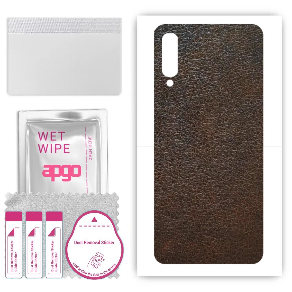 Folia naklejka skórka strukturalna na TYŁ do Samsung Galaxy A50 - Skóra Brązowa - apgo SKINS