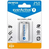 Ładowarki i akumulatory - EverActive Akumulator Silver Line 6F22/9V ready to use 250 mAh 1 szt (EVHRL22-250) - miniaturka - grafika 1