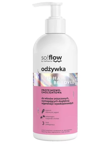 Proteinowo-emolientowa odżywka do włosów wysokoporowatych i zniszczonych so!flow 300ml