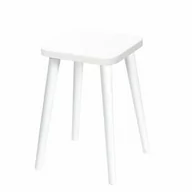 Taborety i hokery - Taboret lub hocker kwadratowy ze sklejki Crystal White, Wykończenie nogi - Buk - farba biała, Wysokość [cm] - 47, Wymiar siedziska [cm] - 30x30 - miniaturka - grafika 1