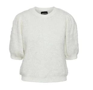 PIECES SWETER DAMSKI KREMOWY ZE ZDOBIENIEM S DRB - Swetry damskie - miniaturka - grafika 1