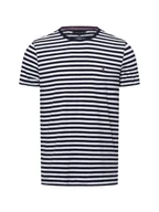 Koszulki męskie - Tommy Hilfiger T-shirt męski Mężczyźni Dżersej niebieski|biały w paski, S - miniaturka - grafika 1