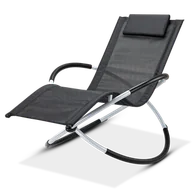 Leżaki ogrodowe - Leżak ogrodowy bujany Galaxy Silver/Black - Focus Garden - miniaturka - grafika 1