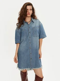One Teaspoon Sukienka jeansowa 26541 Niebieski Relaxed Fit - Sukienki - miniaturka - grafika 1