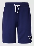 Spodnie sportowe męskie - Szorty z dzianiny dresowej z naszywką z logo - miniaturka - grafika 1