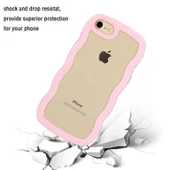 Etui i futerały do telefonów - Dla iPhone 7/8 / SE (2020) / SE (2022) Falista krawędź PC + etui na telefon TPU Kolorowa ramka Przezroczysta tylna okładka Wielobarwny Pink - miniaturka - grafika 1