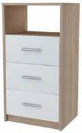 Komody - Komoda Szafka 3So Biały-Sonoma 40Cm Regał Szuflady - miniaturka - grafika 1