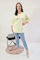 Bluzki damskie - Elegancka Tunika Oversize Żółta UNI - miniaturka - grafika 1