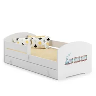 Łóżka dla dzieci i młodzieży - Łóżko dziecięce LUK z szufladą i barierką 140x70 Pociąg - miniaturka - grafika 1