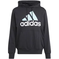 Bluzy męskie - Bluza męska adidas Essentials Logo czarna IJ8574 2XL - miniaturka - grafika 1