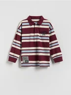 Bluzy dla chłopców - Reserved - Longsleeve polo - bordowy - miniaturka - grafika 1